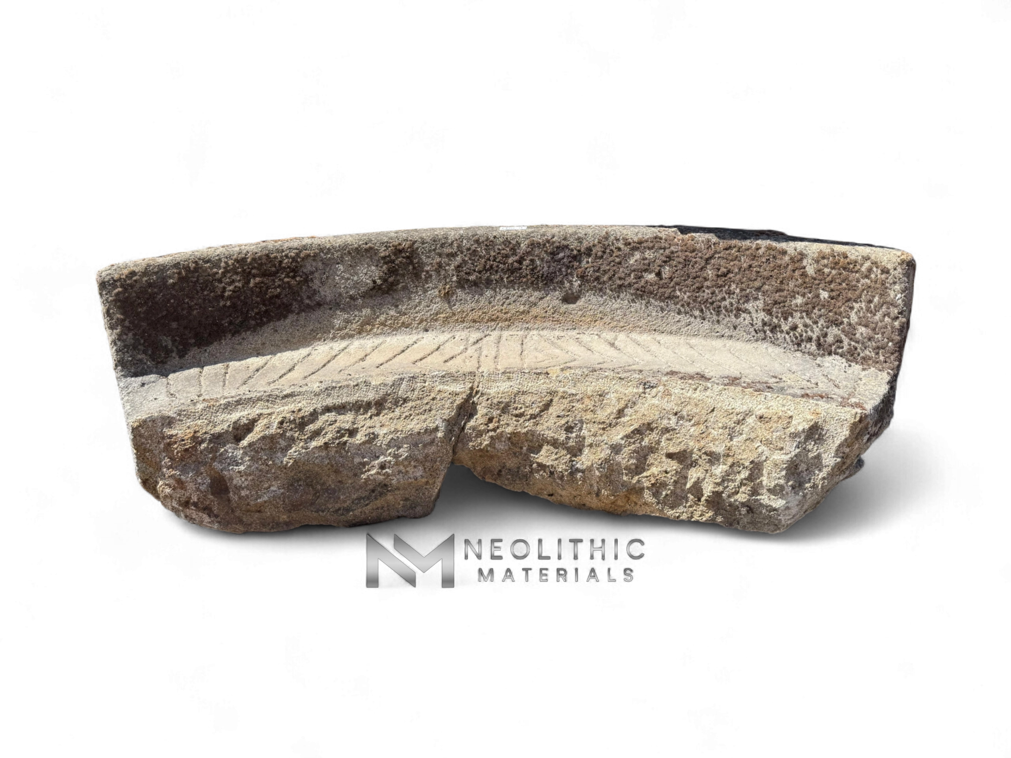 French Antique Granite Stone Mill Bench - Image 5